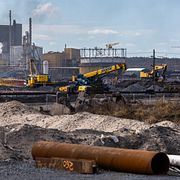 SSAB:s nya stålverksbygge i Luleå.