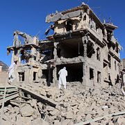 Förödelse efter pakistanska attacker mot Afghanistan, 29 juni 2026.