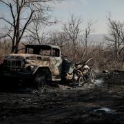 Ukrainska soldater vid fronten. 