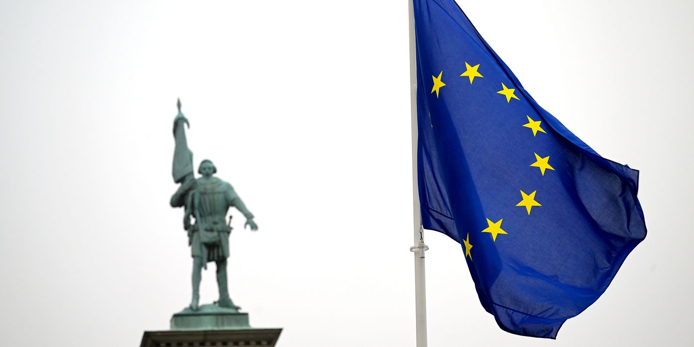 Arkivbild av en EU-flagga.