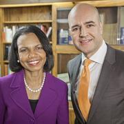 Condoleezza Rice och Fredrik Reinfeldt.