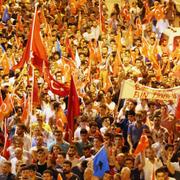 Protestmarsch i Ankara.