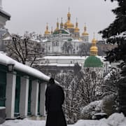 Ortodox kyrka i Kyiv, Ukraina, 26 januari 2026. 