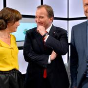 Åsa Romson (MP), Stefan Löfven (S) och Jonas Sjöstedt (V).