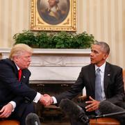 Donald Trump och Barack Obama i Ovala rummet 2016.