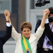 Brasiliens president Michel Temer och de tidigare presidenterna Dilma Rousseff och Luiz Inacio Lula da Silva. 