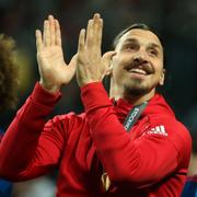 Zlatan firar efter Manchester Uniteds seger mot Ajax. 