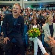 Miljöpartiets språkrör Gustav Fridolin, Isabella Lövin, Karolina Skog och Alice Bah Kuhnke under Miljöpartiets kongress på Aros kongresscenter i Västerås.