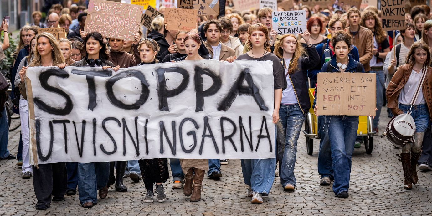 Elever i Malmö demonstrerade mot tonårsutvisningarna tidigare i år.