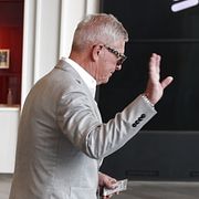 Ericssons vd Börje Ekholm vid dagens presentation av  delårsrapporten.