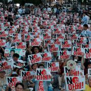 Sydkoreanska demonstranter. 