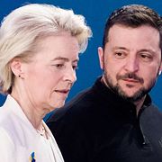 Ukrainas president Volodymyr Zelenskyj och EU-kommissionens ordförande Ursula von der Leyen.