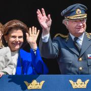 Prinsessan Estelle, drottning Silvia och kung Carl Gustaf.