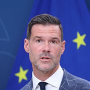 Migrationsminister Johan Forssell (M) under en pressträff i början av juli.