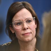 Utrikesminister Maria Malmer Stenergard (M) på en pressträff tidigare i veckan.