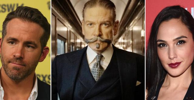 Reynolds, Branagh som Poirot, Gadot. TT, Disney