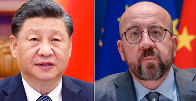 Xi Jinping och Charles Michel. TT