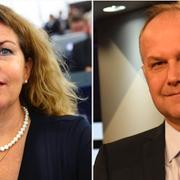 Liberalernas Cecilia Wikström och Jonas Sjöstedt (V).