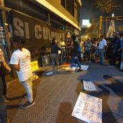 Protester i Miraflores, Peru. 