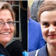 Anna Lindh (t v), Jo Cox (t h)