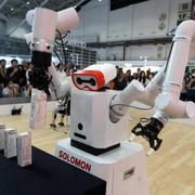 Illustrationsbild. En AI-robot visas upp på en mässa i Taiwan.