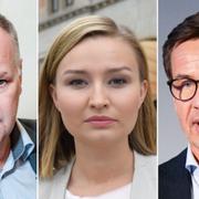 Jonas Sjöstedt (V)/Ebba Busch Thor (KD) och Ulf Kristersson (M).