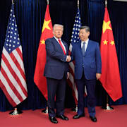 Arkivbild från oktober: Trump och Xi i Sydkorea. 