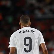 Kylian Mbappé under en match med Real Madrid. 