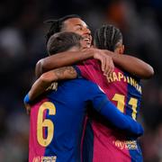 Barcelona firar efter 4–0-segern mot Real Madrid. 