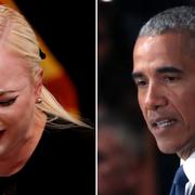 Meghan McCain och Barack Obama under minnesceremonin. 