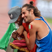 Gianmarco Tamberi och Mutaz Essa Barshim. 