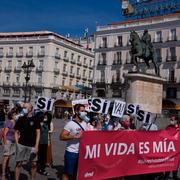 En protest för aktiv dödshjälp i Spanien tidigare i år.