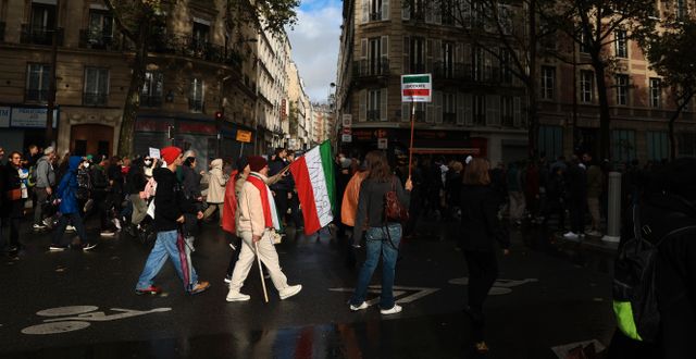 Demonstration till stöd för det iranska folket i Paris. Demonstrationen handlar inte om det fall som avhandlas i texten. Aurelien Morissard / AP