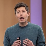 Open AI:s vd Sam Altman talar vid bolagets event på tisdagen.