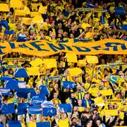 Svenska supportrar i matchen mellan Sverige och Tjeckien. 