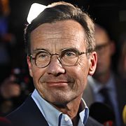 Kristersson på M:s valvaka, 13 september.