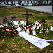 Minnesplats utanför Risbergska. 