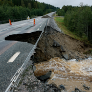 Skador på vägar i Västernorrland.