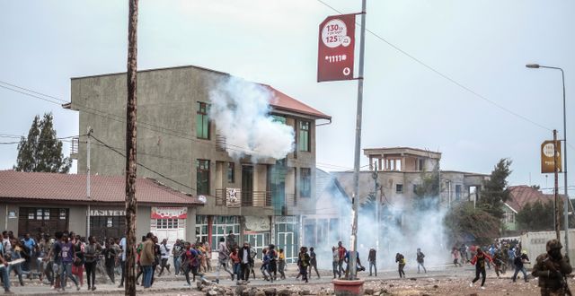 Demonstrationer i Butembo i Kongo-Kinshasa.  Moses Sawasawa / AP