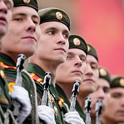 Ryska soldater under segerdagen i Moskva, 9 maj 2026. 