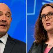 Pierre Moscovici och Cecilia Malmström. 