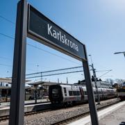 Karlskrona centralstation ( Karlskrona C ) i april 2022. 