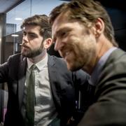 Kreditanalytikerna Gabriel Bergin och Louis Landeman.