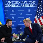 Ukrainas president Volodymyr Zelenskyj och hans amerikanske motsvarighet Donald Trump träffas i New York.