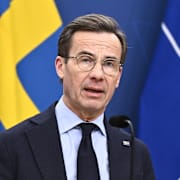 Statsminister Ulf Kristersson (M)  under en pressbriefing om säkerhetsläget, i regeringens pressrum på Rosenbad. 