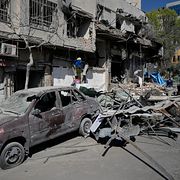 Förstörelse i Teheran efter en attack.