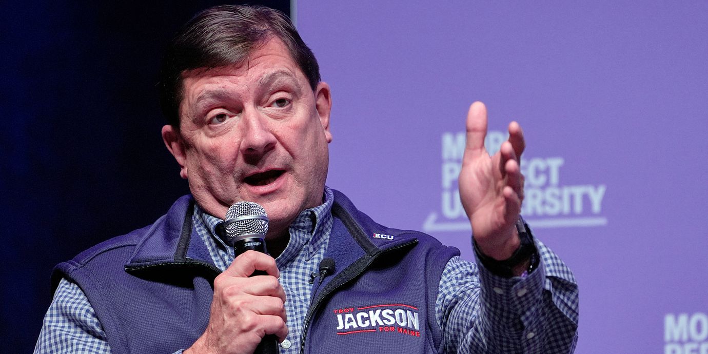 Demokraten Troy Jackson, som gör upp med republikanen Susan Collins om senatsplatsen i Maine.