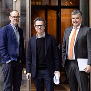 På bilden från vänster: John Strömgren, Simon Blecher, Niklas Edman. 