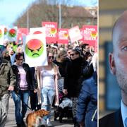 Demonstranter i Bjuv, Findus vd i Sverige, Henrik Hjalmarsson.