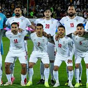 Iranska landslagsspelare inför en match mot Förenade Arabemiraten i mars förra året.